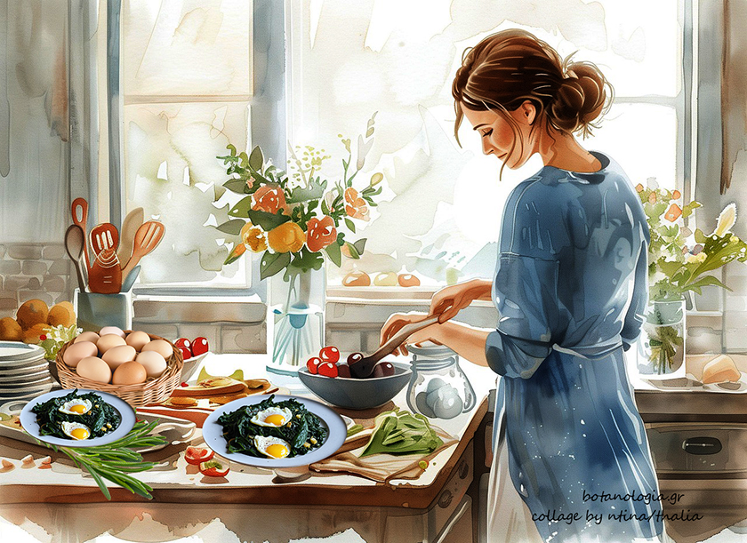 Πράσα, σπανάκι και αυγά- ένα από τα αγαπημένα μας φαγητά!