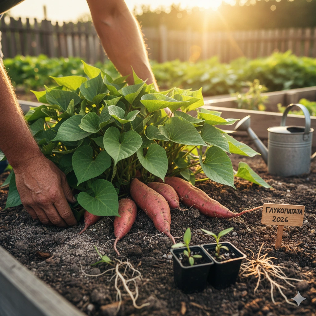 καλλιέργεια γλυκοπατάτας σε ελληνικό έδαφος