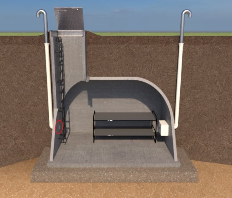 Indicative construction of a shelter
